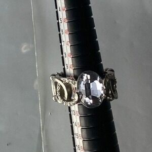 Silver Tone Fashion Ring Adjustable Size 6